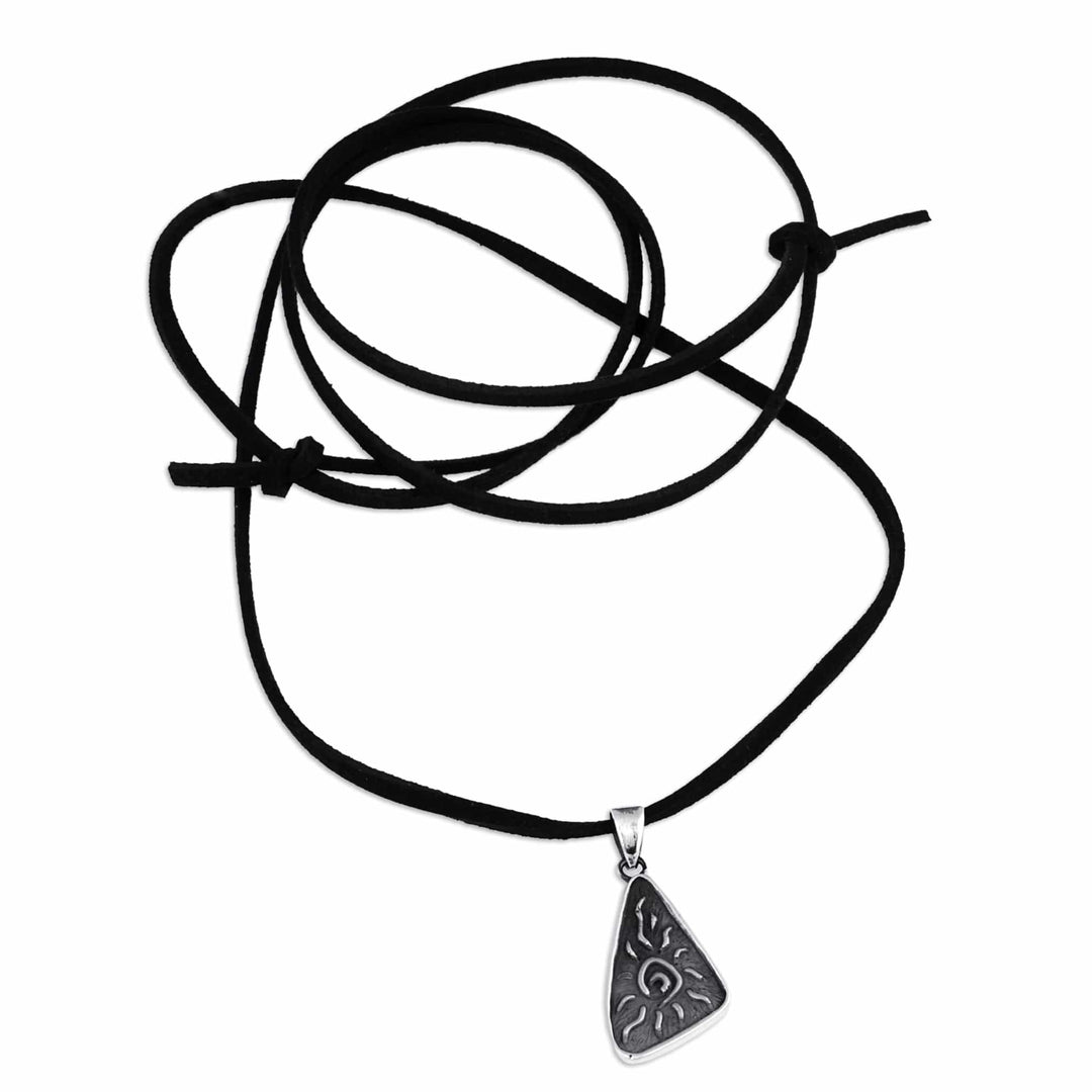 Sun-Themed Classic Sterling Silver Pendant Necklace - Sunny Portal