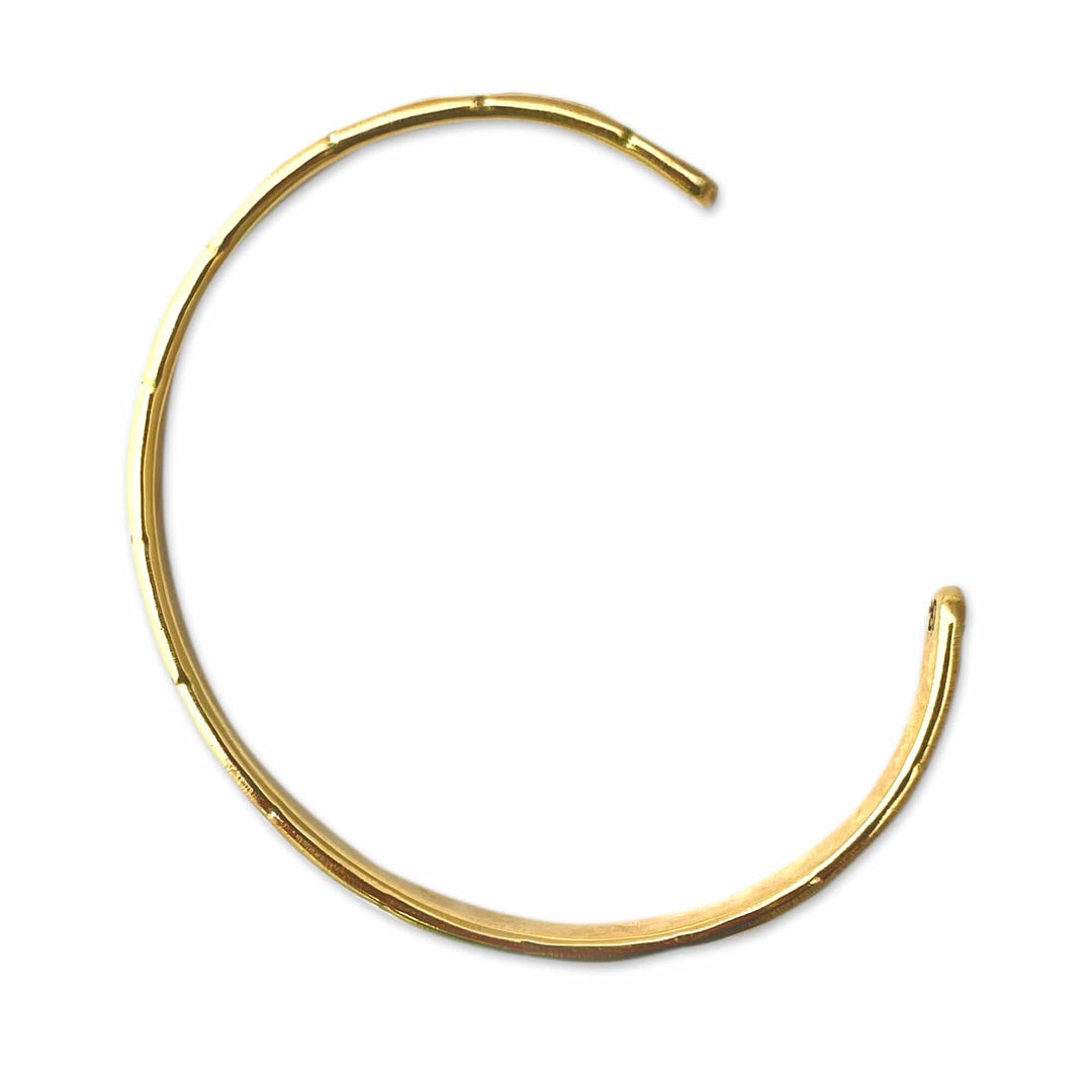 Polished Triangle-Patterned Brass Cuff Bracelet from Armenia - Dawn Triangles