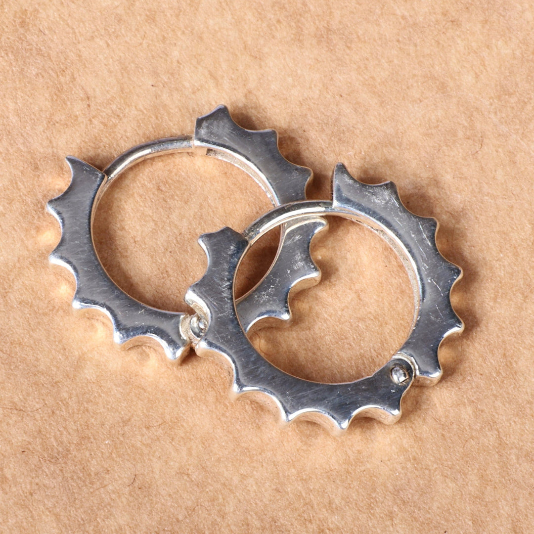 Sun-Themed Modern Sterling Silver Hoop Earrings from Armenia - Summer Me