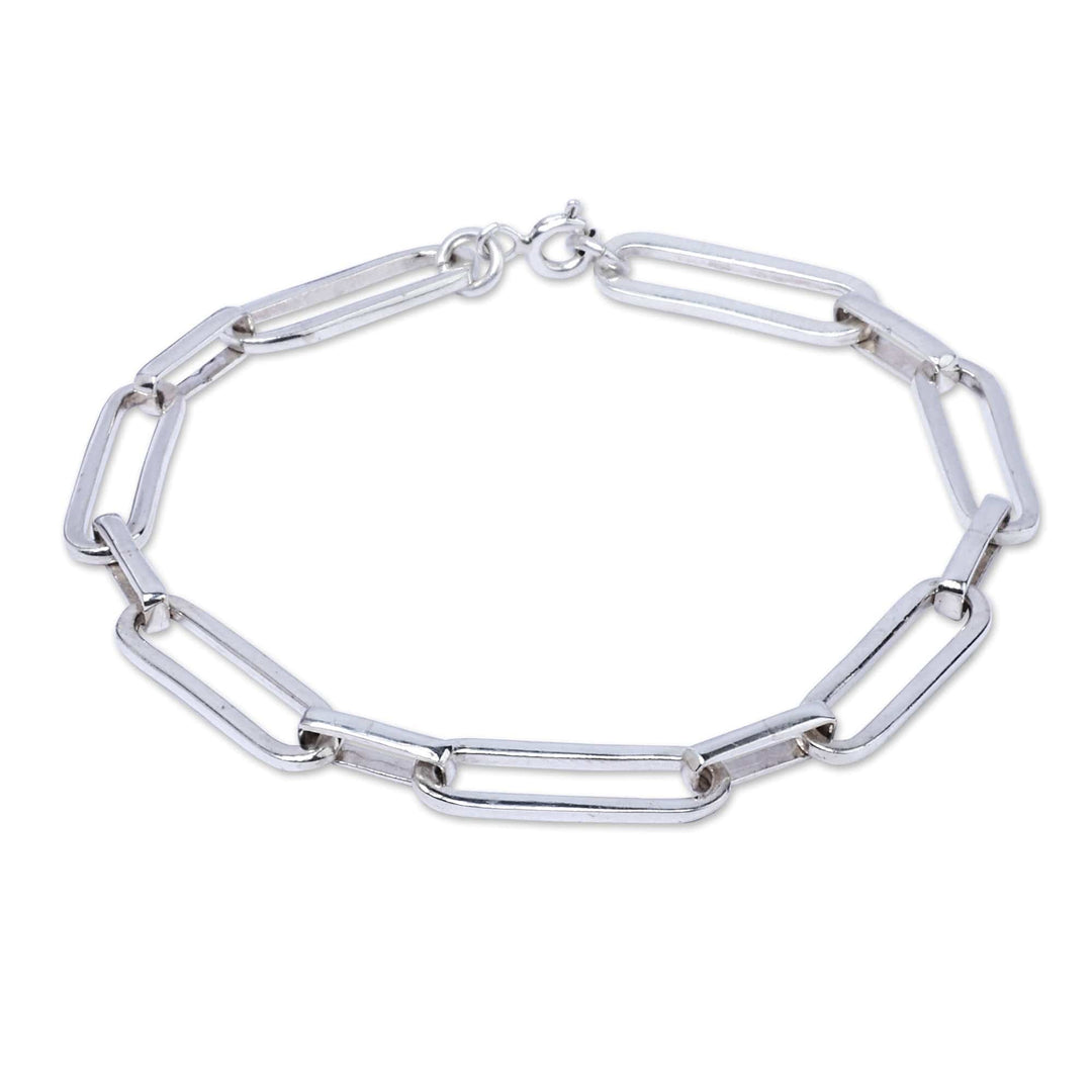 High-Polished Minimalist Sterling Silver Chain Bracelet - Minimalist Pride