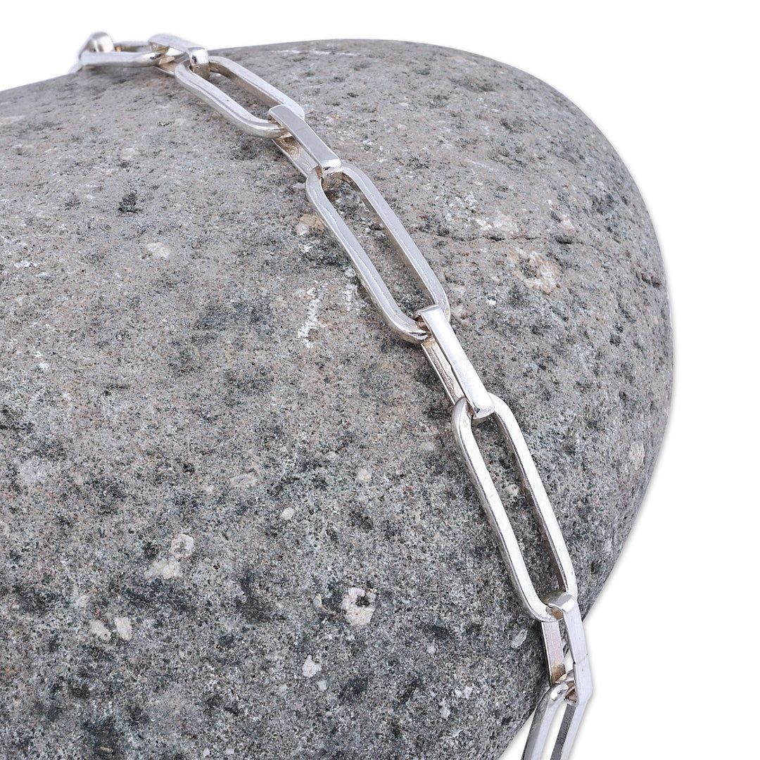 High-Polished Minimalist Sterling Silver Chain Bracelet - Minimalist Pride