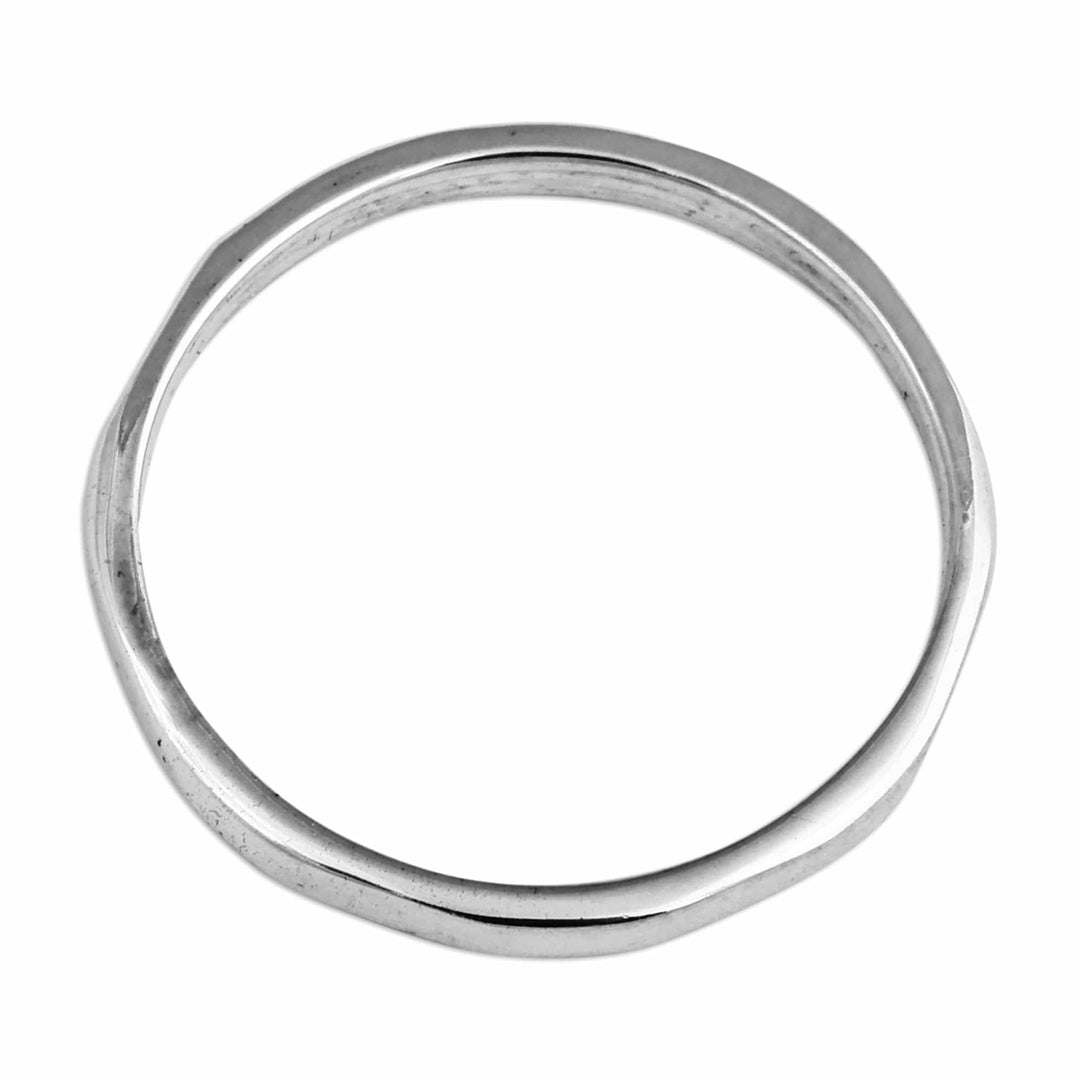 Minimalist Geometric Sterling Silver Band Ring from Armenia - Eternal Minimalism