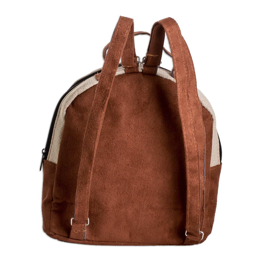 Handcrafted Classic Geometric Patterned Cotton Backpack - Dulcet Shapes