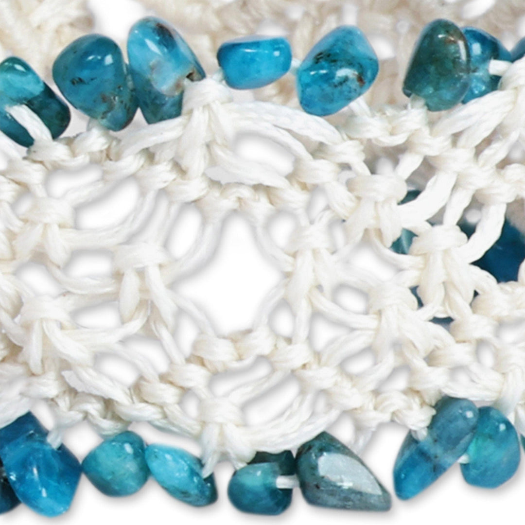 Handcrafted Apatite Macrame Beaded Bracelet from Armenia - Creative Aura
