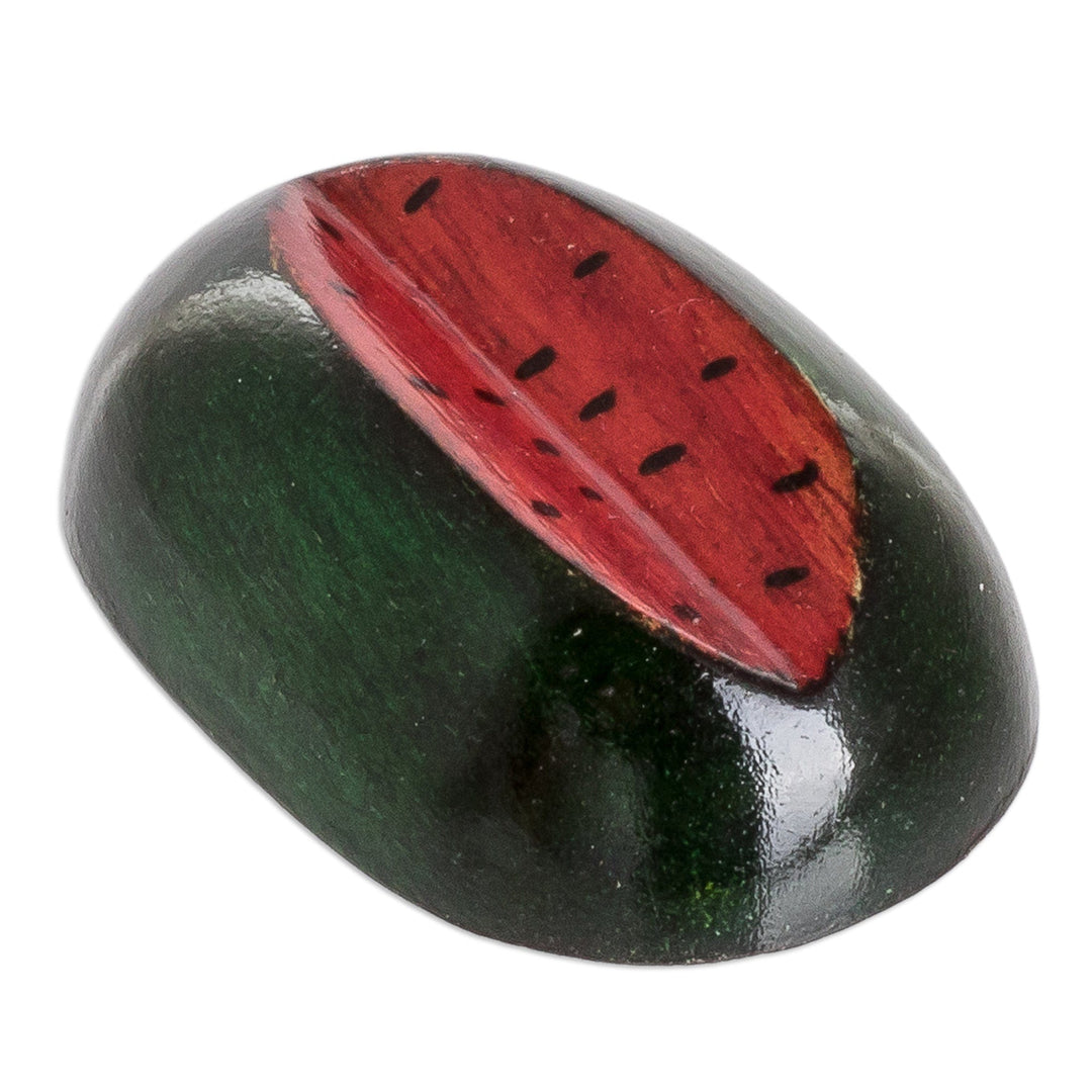 Wood Watermelon Magnet Hand-Carved & Painted in Guatemala - Guatemalan Watermelon