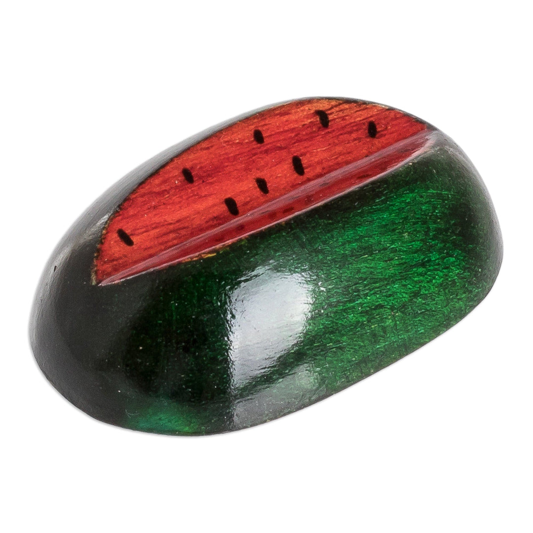 Wood Watermelon Magnet Hand-Carved & Painted in Guatemala - Guatemalan Watermelon