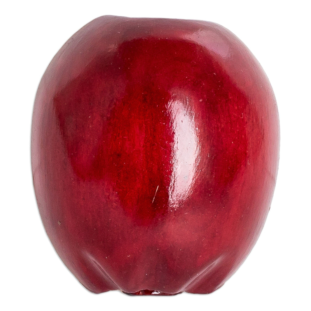 Wood Red Apple Magnet Hand-Carved and Painted in Guatemala - Guatemalan Red Apple