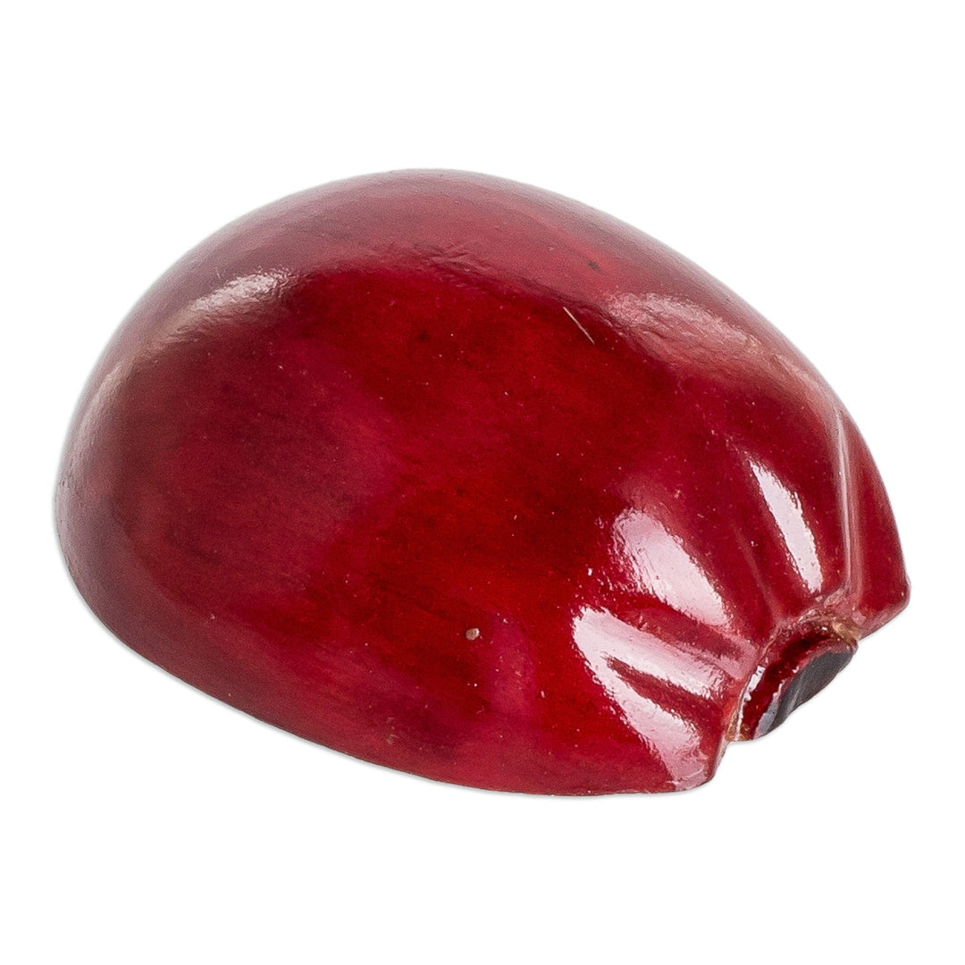 Wood Red Apple Magnet Hand-Carved and Painted in Guatemala - Guatemalan Red Apple