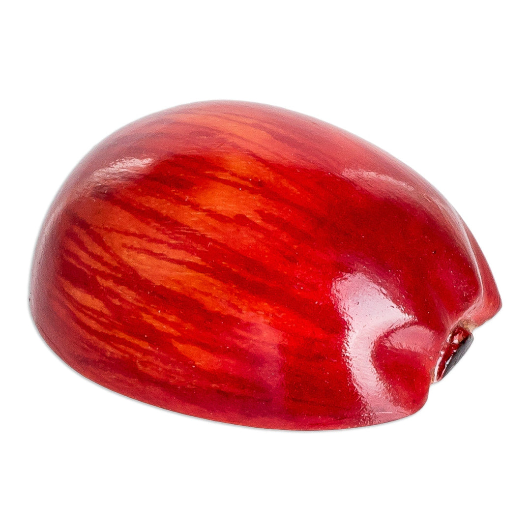 Cypress Wood Apple Magnet Hand-Carved & Painted in Guatemala - Guatemalan Apple