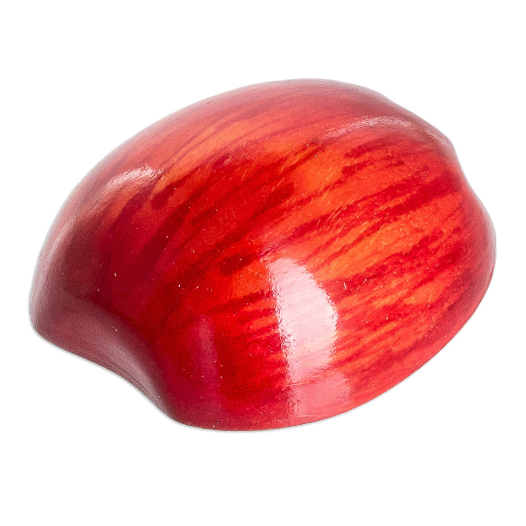 Cypress Wood Apple Magnet Hand-Carved & Painted in Guatemala - Guatemalan Apple