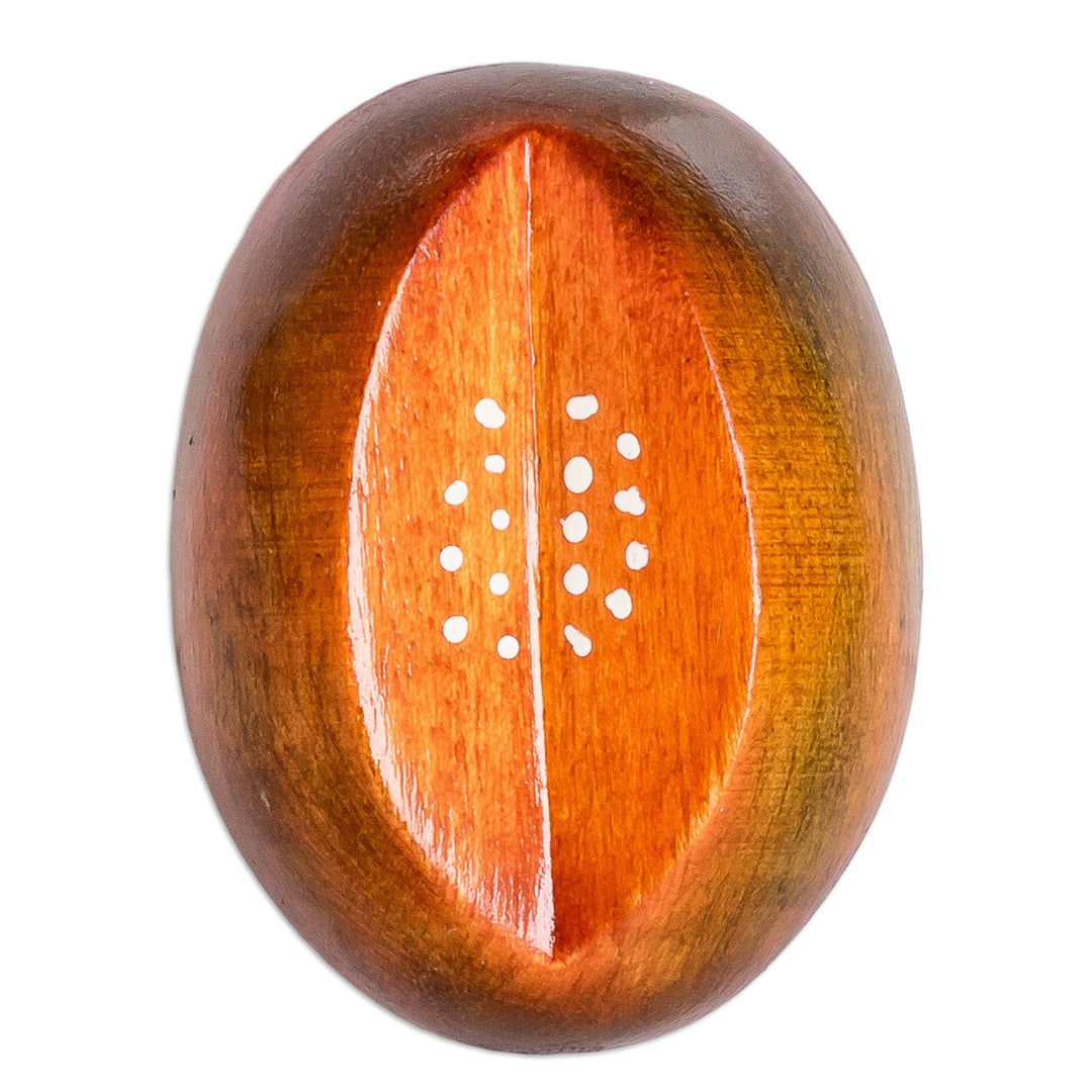 Cypress Wood Melon Magnet Hand-Carved & Painted in Guatemala - Guatemalan Charentais Melon