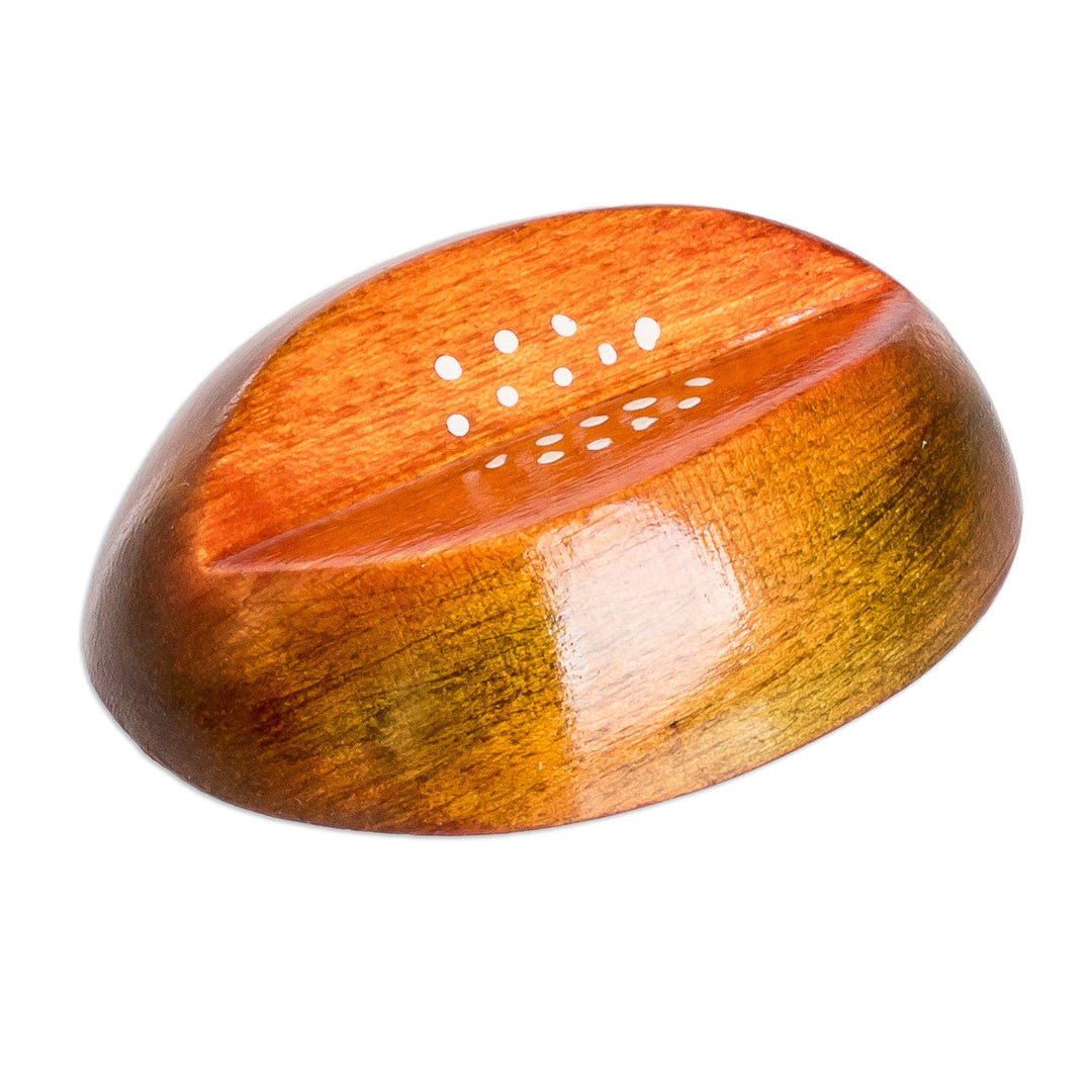 Cypress Wood Melon Magnet Hand-Carved & Painted in Guatemala - Guatemalan Charentais Melon