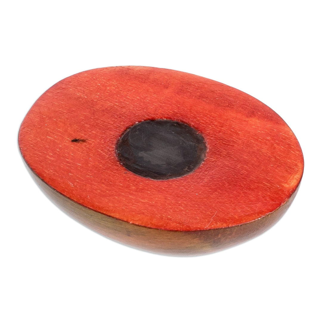 Cypress Wood Melon Magnet Hand-Carved & Painted in Guatemala - Guatemalan Charentais Melon