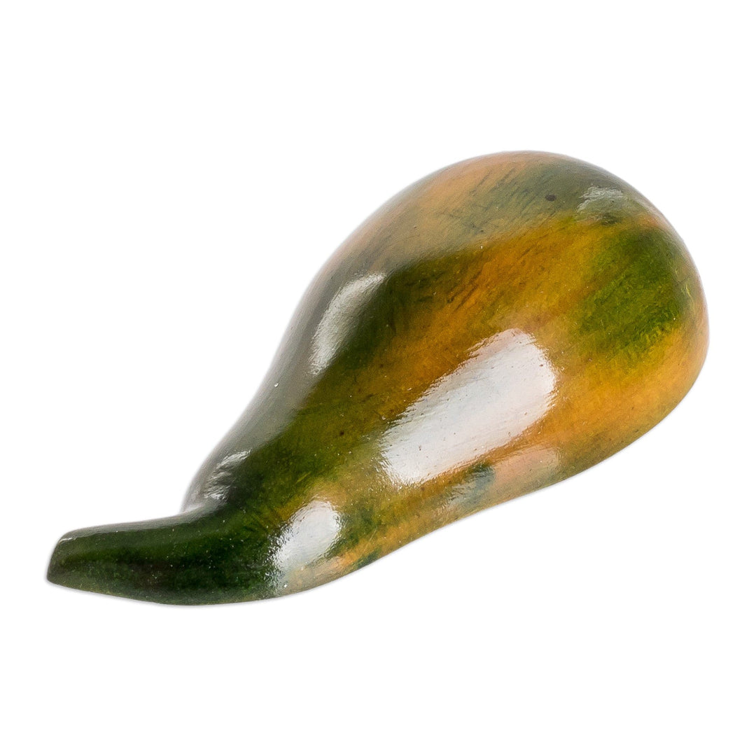 Hand-Painted Hand-Carved Cypress Wood Pear Magnet - Nature's Pear