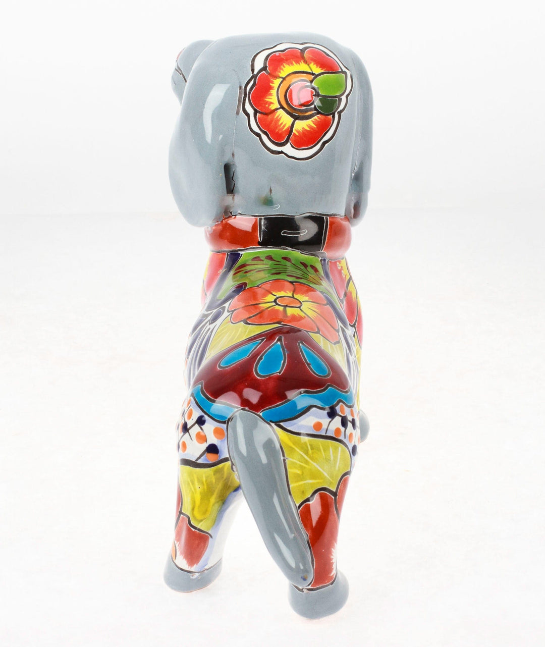 Dachshund Dog-Themed Painted Ceramic Sculpture in Grey - Hacienda's Protector
