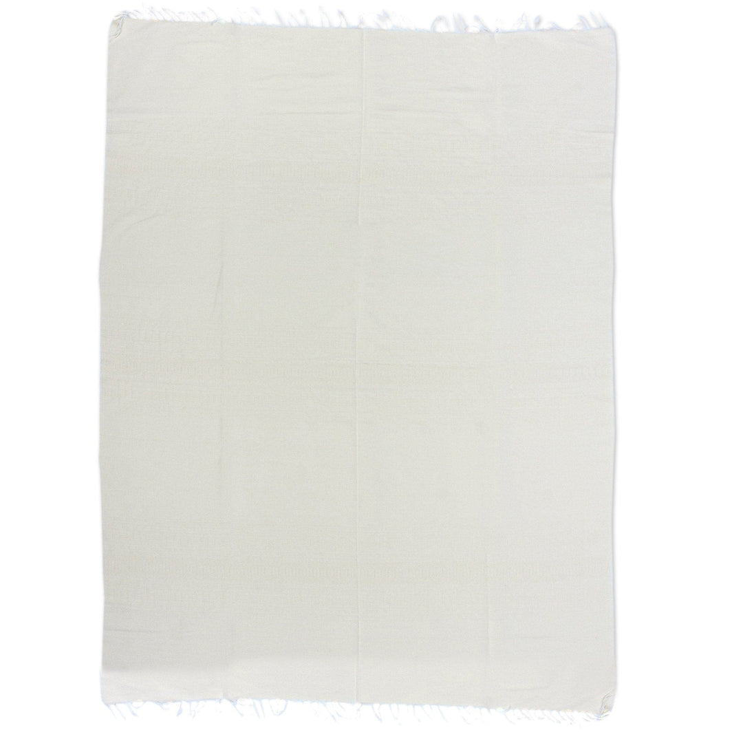 Handwoven Solid Vanilla Cotton Tablecloth with Fringes - Vanilla Gatherings