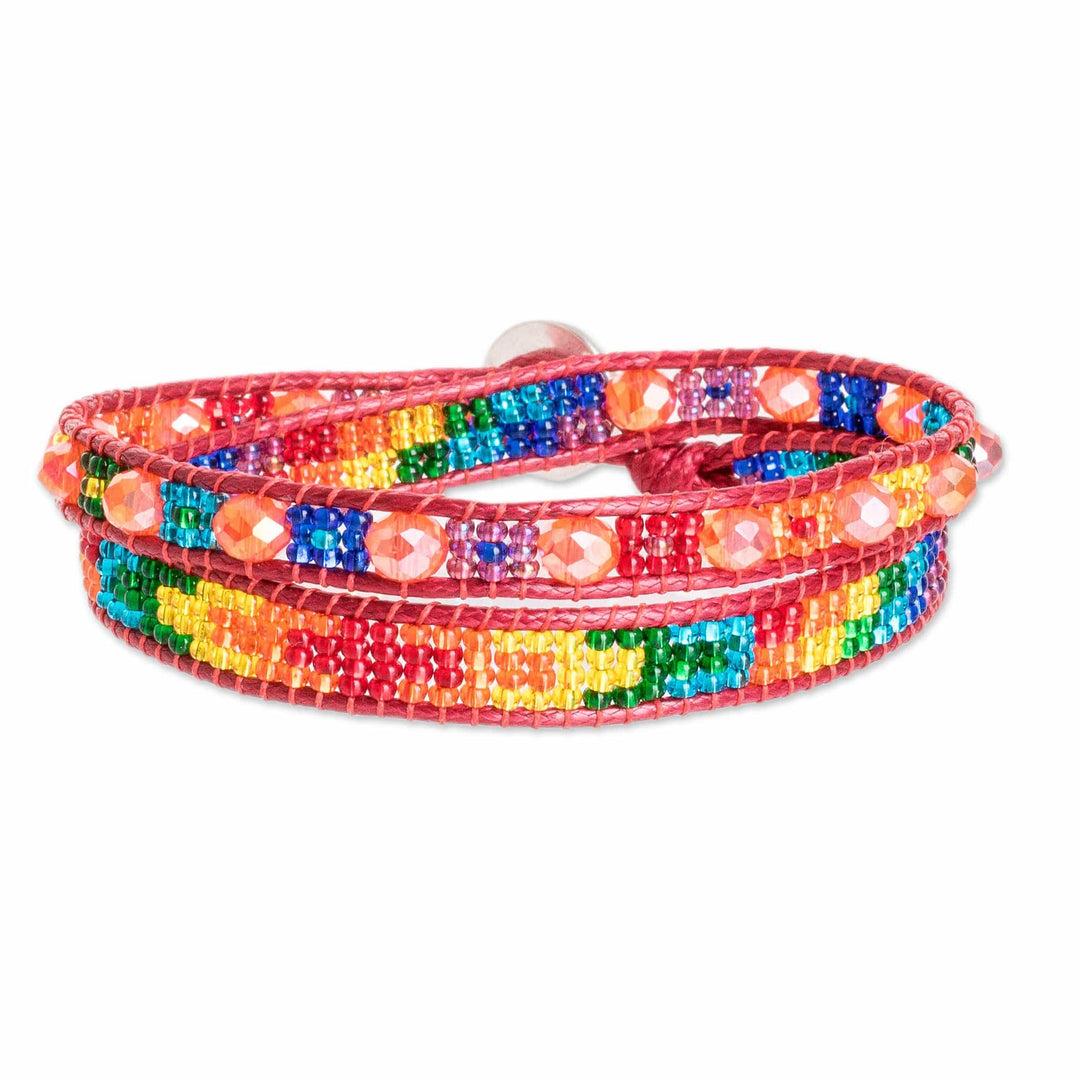 Multicolored Beaded Positive Energy Long Wrap Bracelet - Perfect Unity