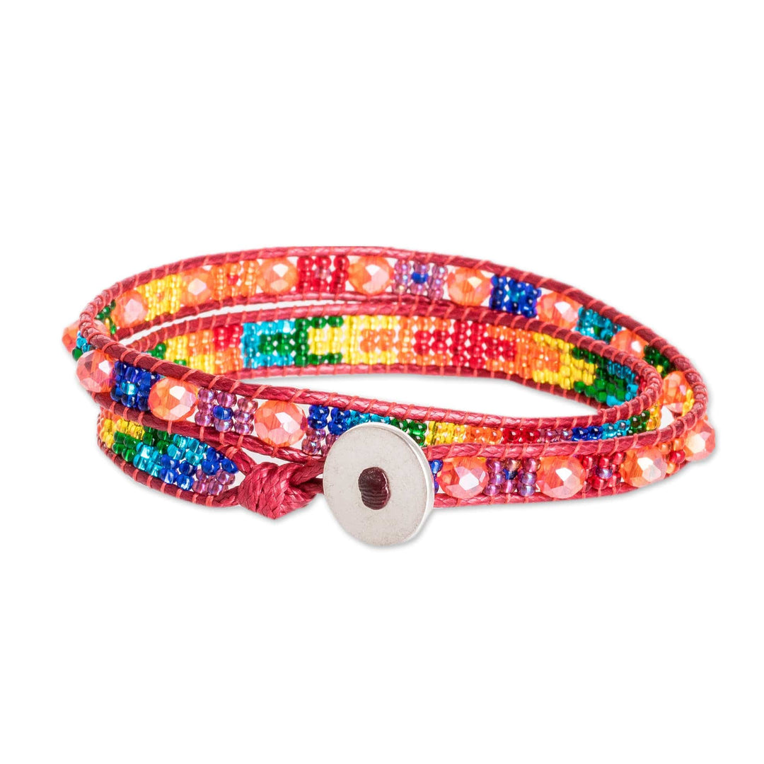 Multicolored Beaded Positive Energy Long Wrap Bracelet - Perfect Unity