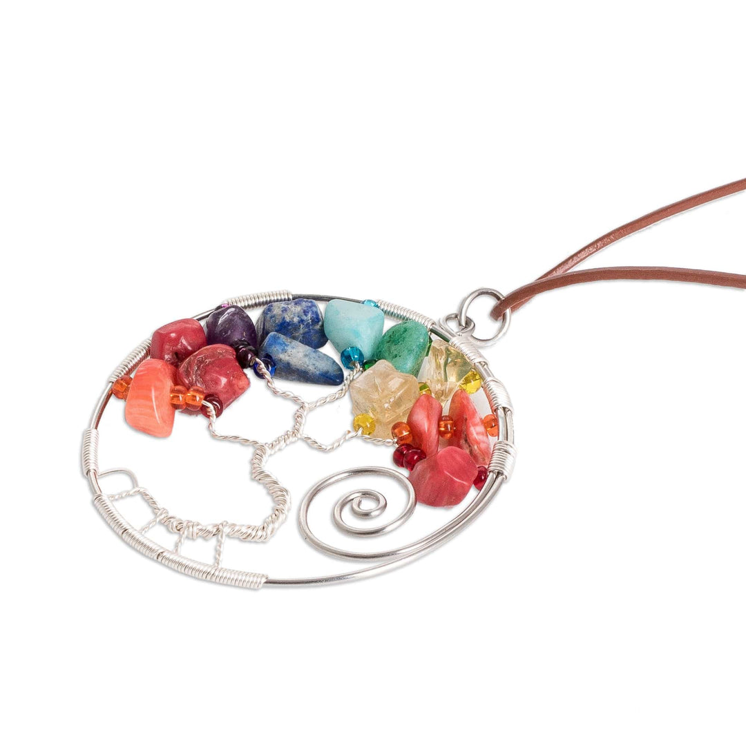 Nature-Themed Polished Multi-Gemstone Pendant Necklace - Love Your Magical Nature