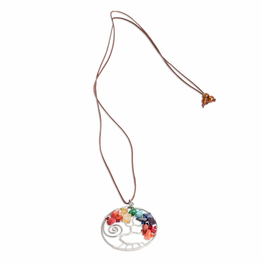 Nature-Themed Polished Multi-Gemstone Pendant Necklace - Love Your Magical Nature