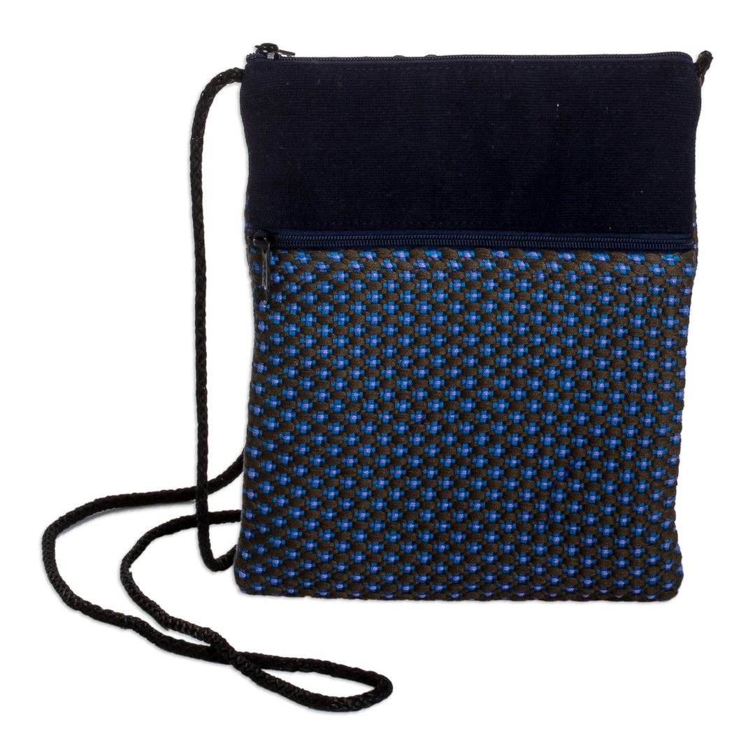 Embroidered Floral Patterned Cotton Sling in Indigo - Spring Midnight