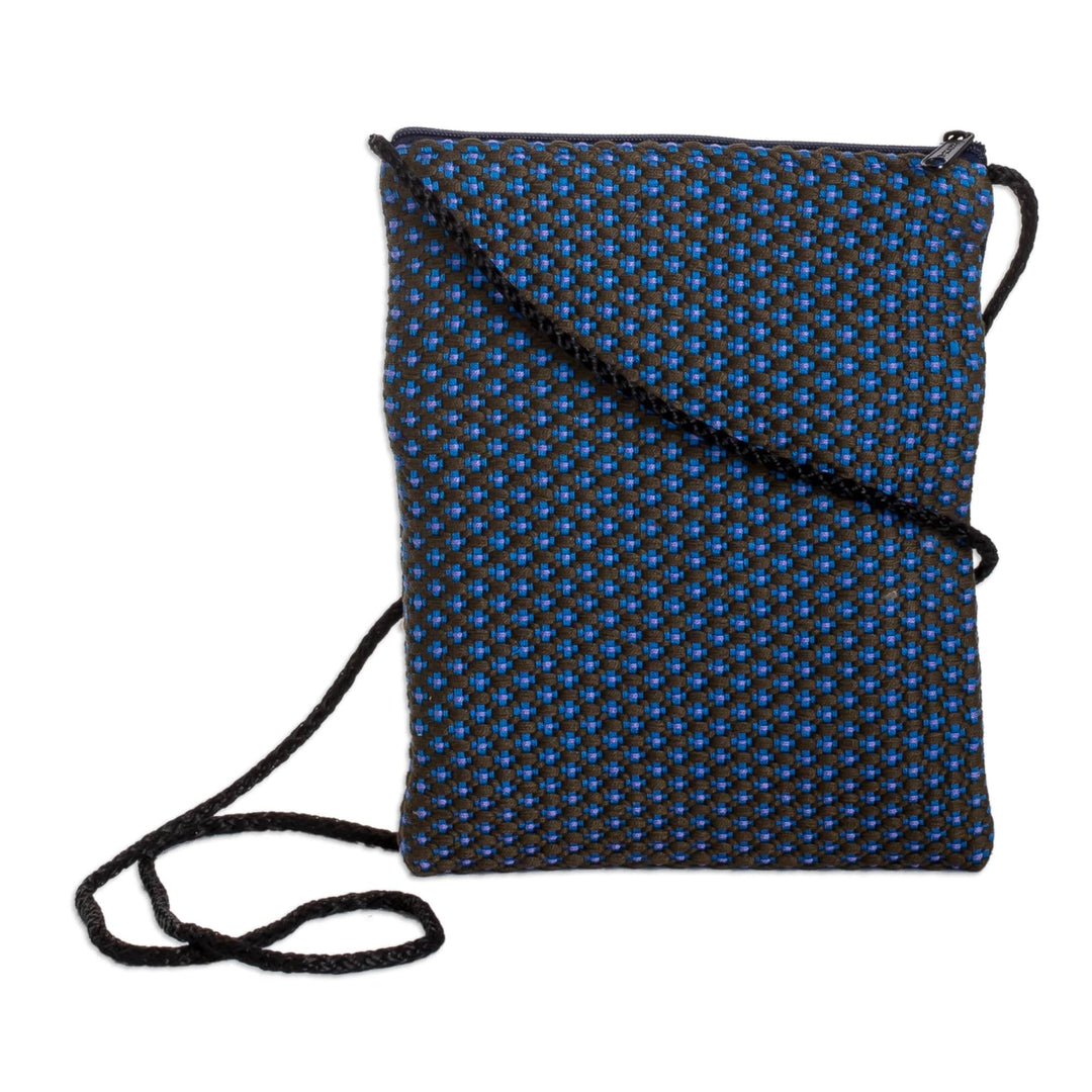 Embroidered Floral Patterned Cotton Sling in Indigo - Spring Midnight