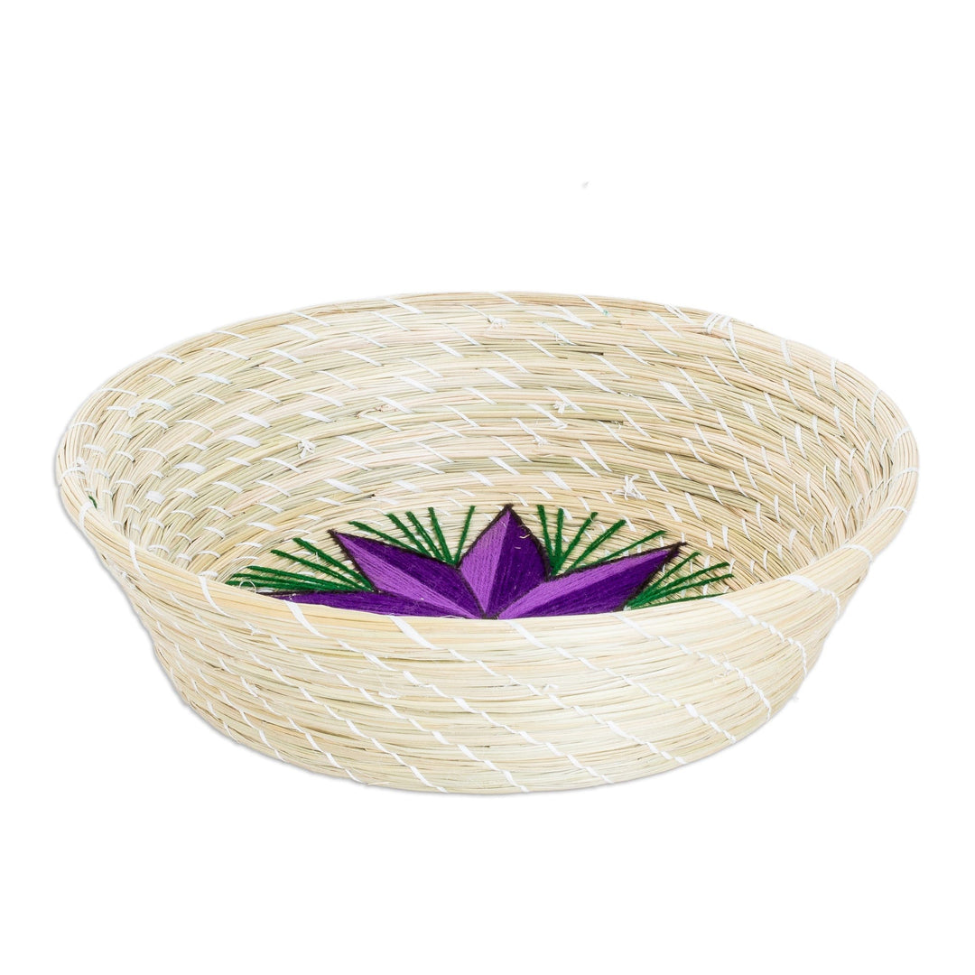 Handwoven Purple Star Natural Fiber Decorative Basket - The Only Star in Purple