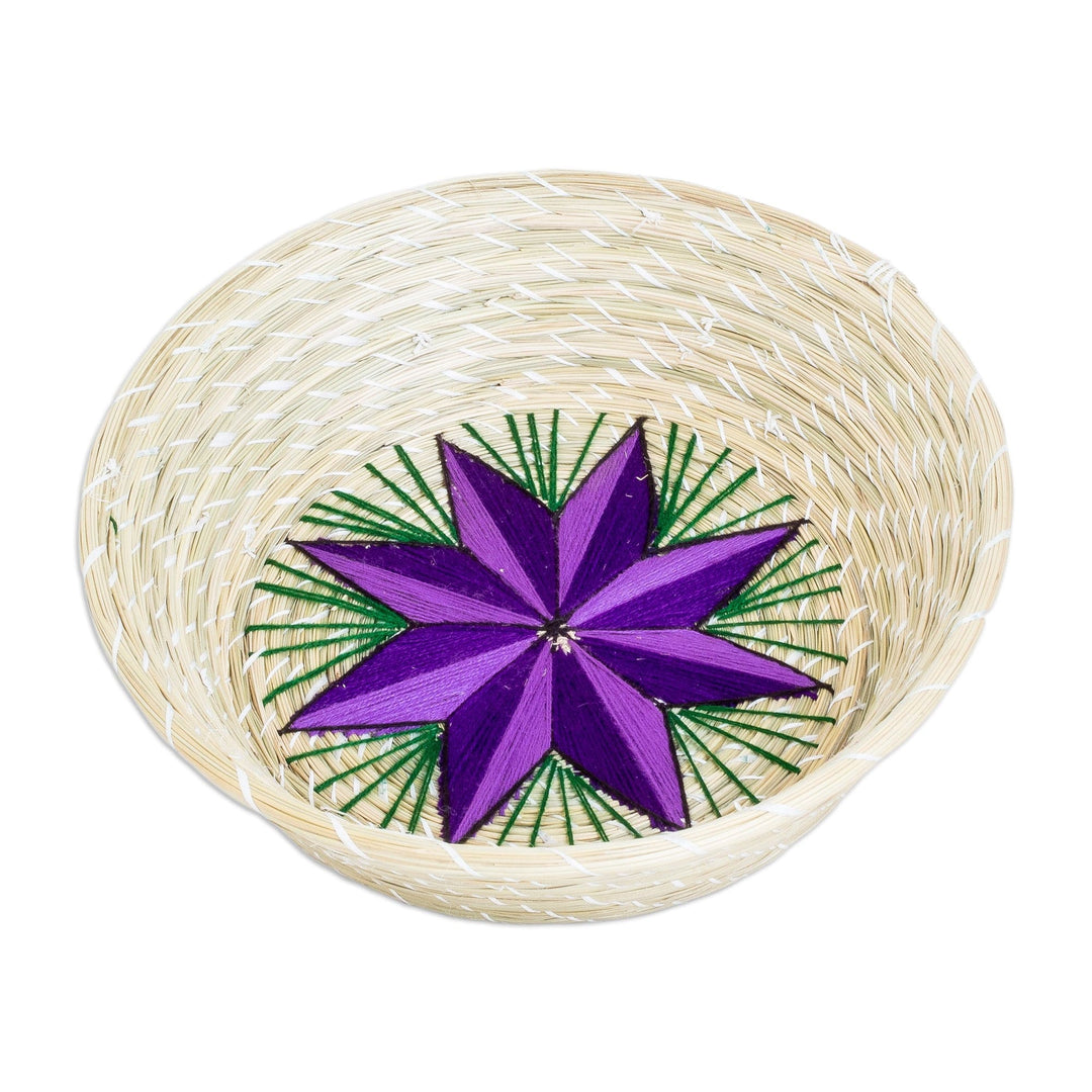 Handwoven Purple Star Natural Fiber Decorative Basket - The Only Star in Purple