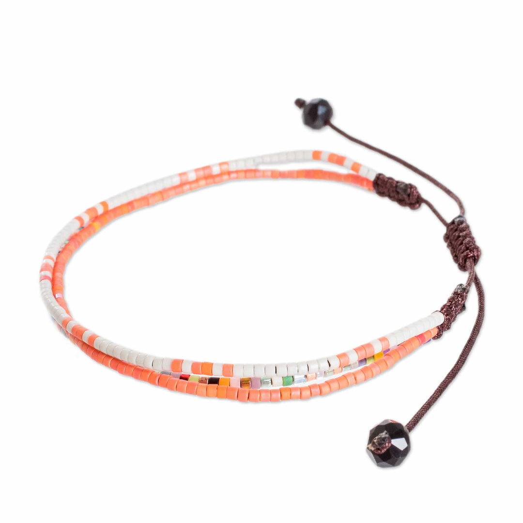 Handcrafted Pink Glass Beaded Three-Strand Bracelet - Sparkling Lives