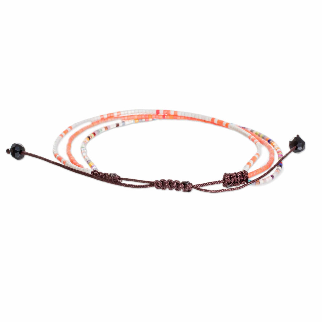 Handcrafted Pink Glass Beaded Three-Strand Bracelet - Sparkling Lives