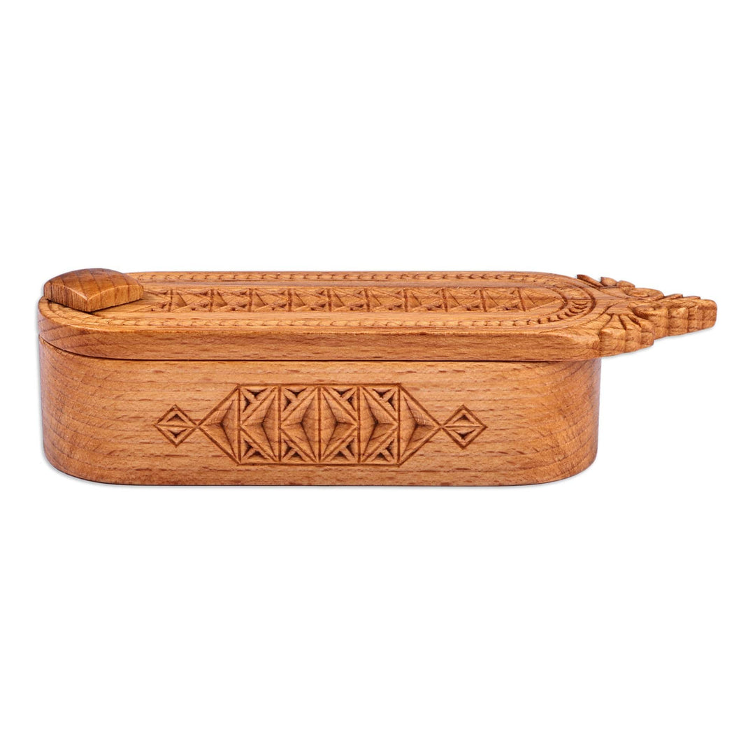 Traditional Hand-Carved Beechwood Salt Keeper and Spoon - Armenian Flavors