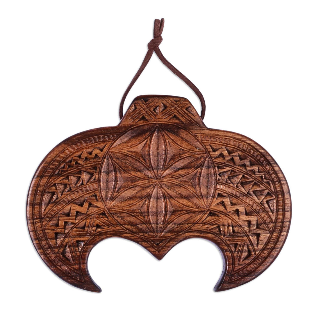 Traditional Hand-Carved Walnut Wood Daghdghan Wall Decor - Ancestral  Amulet