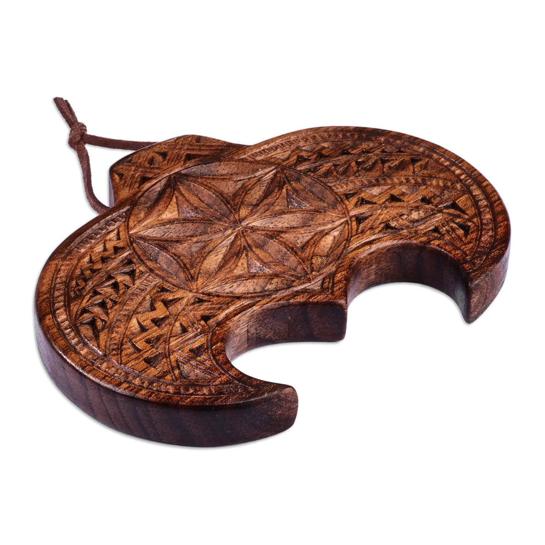 Traditional Hand-Carved Walnut Wood Daghdghan Wall Decor - Ancestral  Amulet