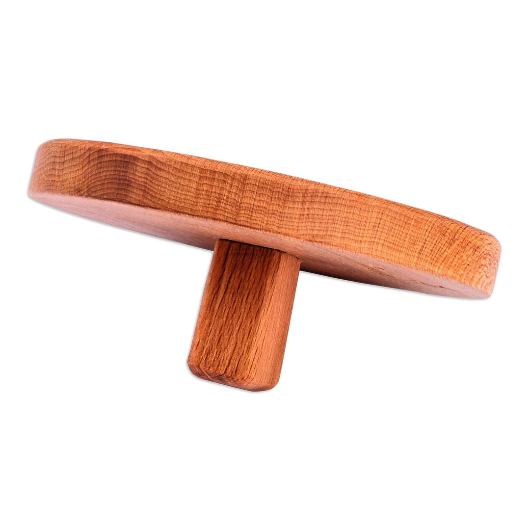 Hand-Carved Round Geometric Beechwood Cookie Press - Sweetly Geometric