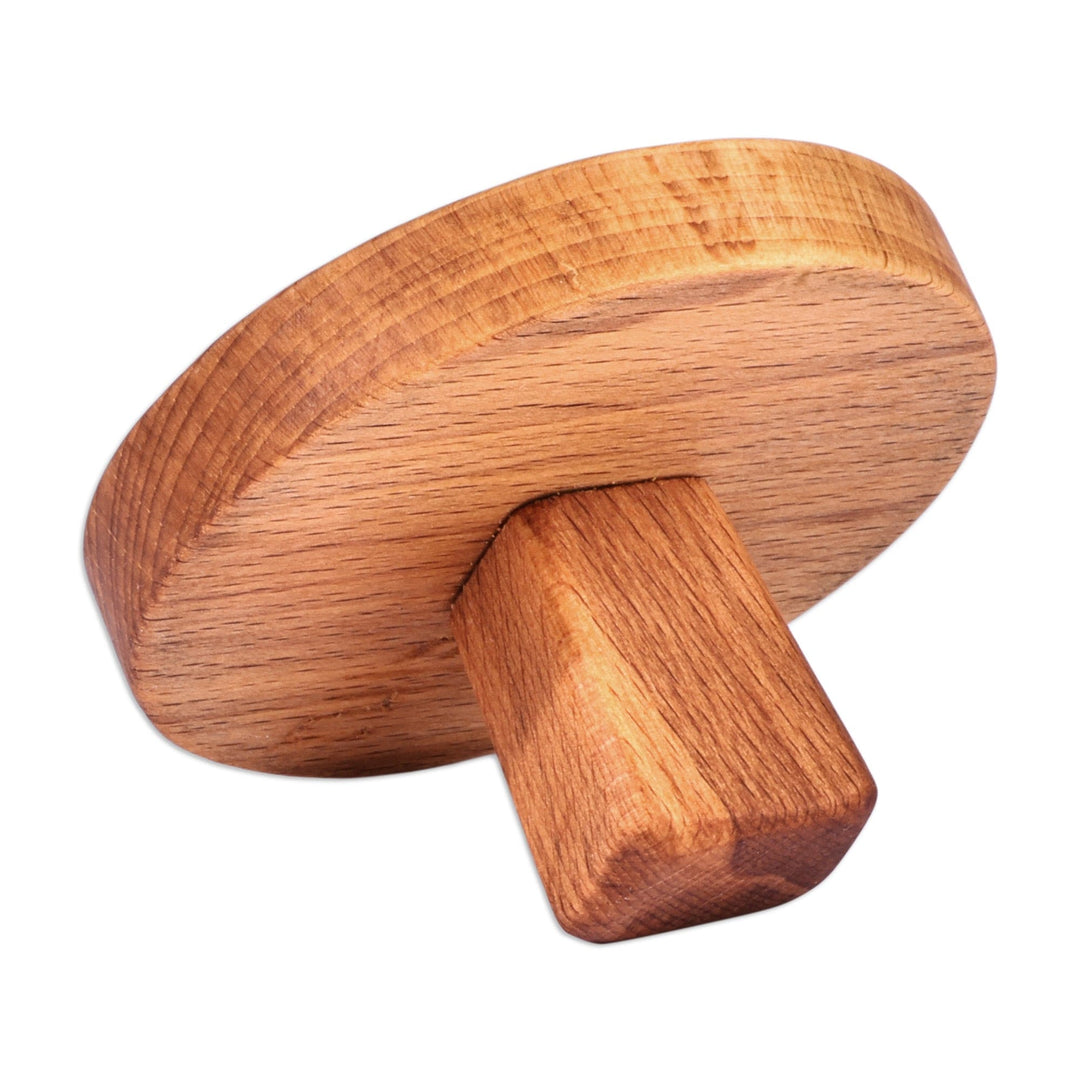 Hand-Carved Round Floral Beechwood Cookie Press - Sweetly Floral