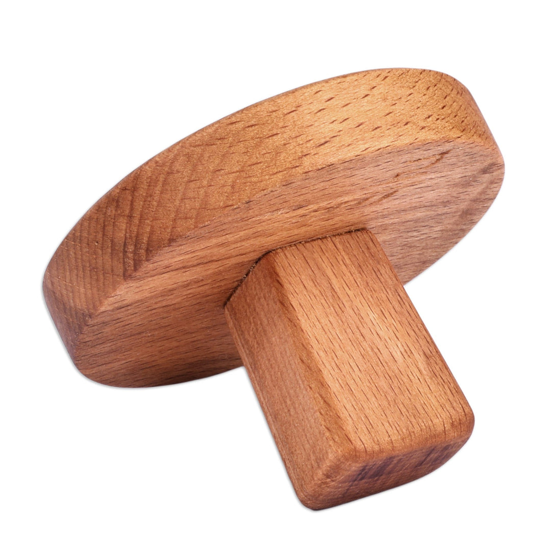 Hand-Carved Round Sunflower-Patterned Beechwood Cookie Press - Sweetly Sunny