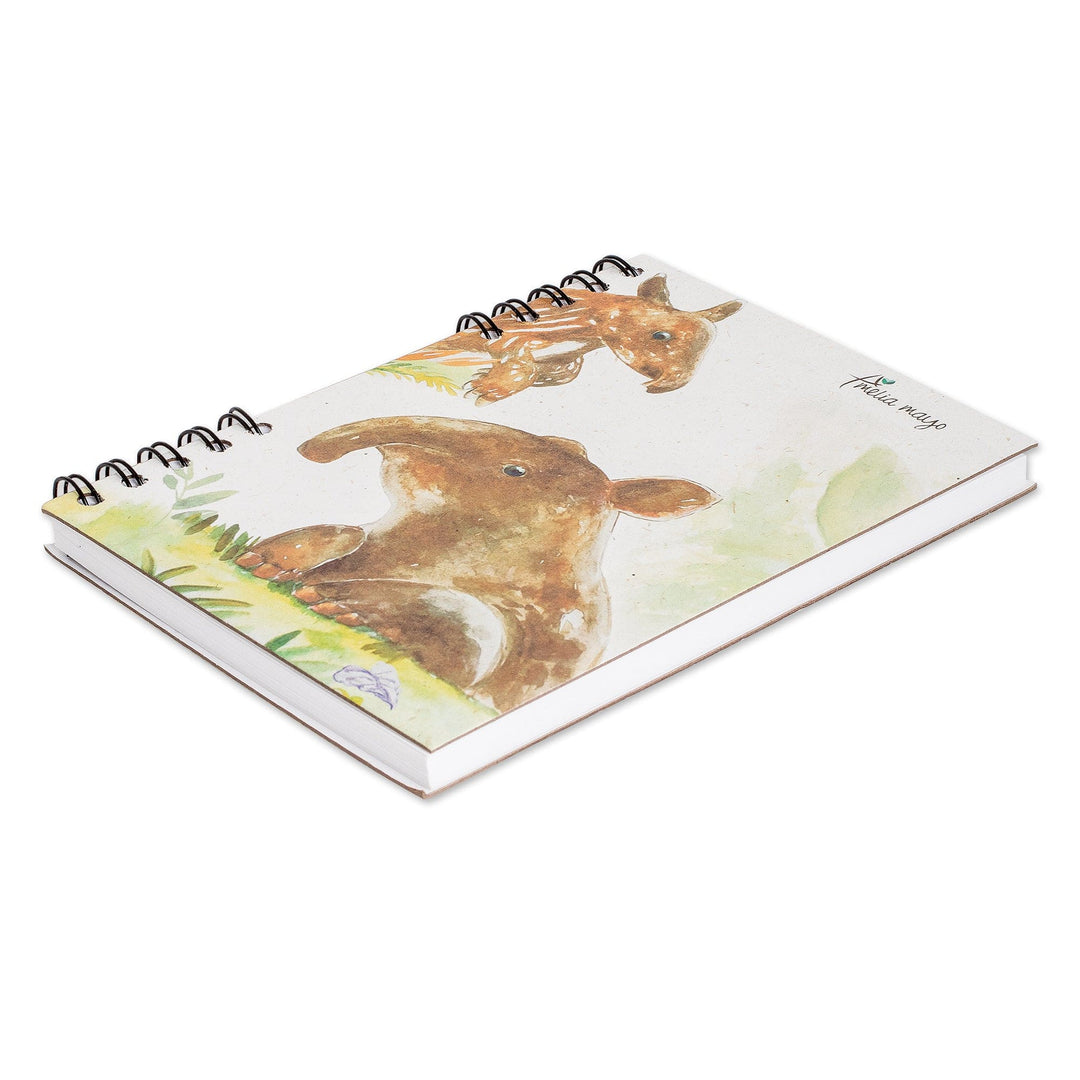 Tapir-Themed Art Print Recycled Paper Journal with 70 Pages - Tapir Journey
