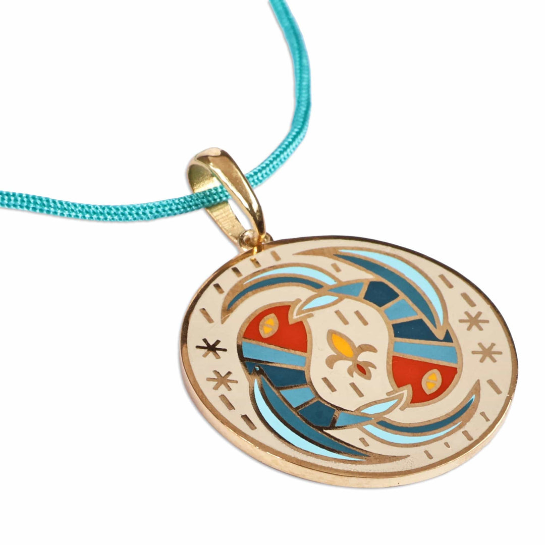Painted 18k Gold-Plated Pisces Enamel Pendant Necklace - The Pisces Emblem