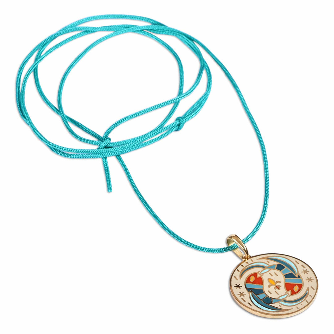 Painted 18k Gold-Plated Pisces Enamel Pendant Necklace - The Pisces Emblem