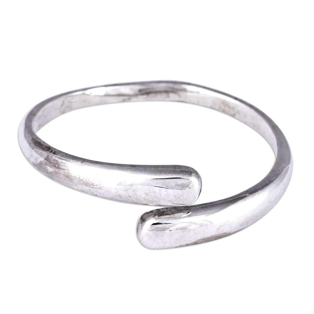 High-Polished Modern Sterling Silver Wrap Ring from Armenia - Ethereal Dimension