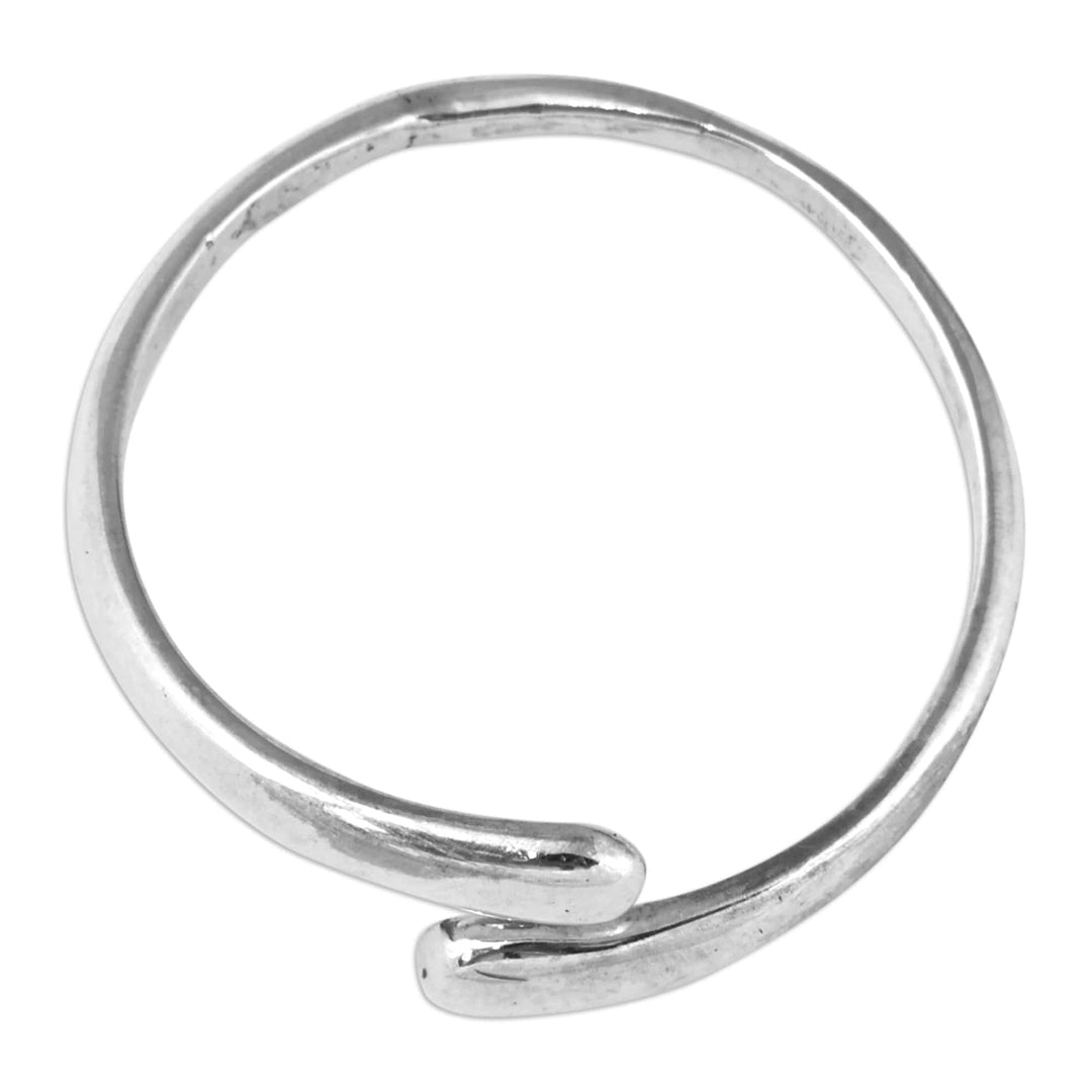 High-Polished Modern Sterling Silver Wrap Ring from Armenia - Ethereal Dimension