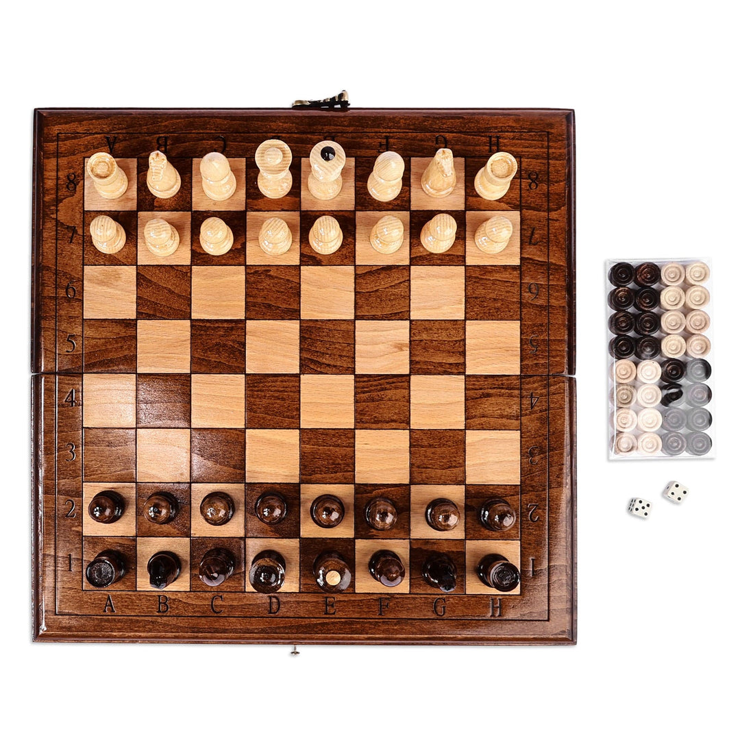 Wood Chess & Backgammon Board Game Set Handmade in Armenia - Double the Joy