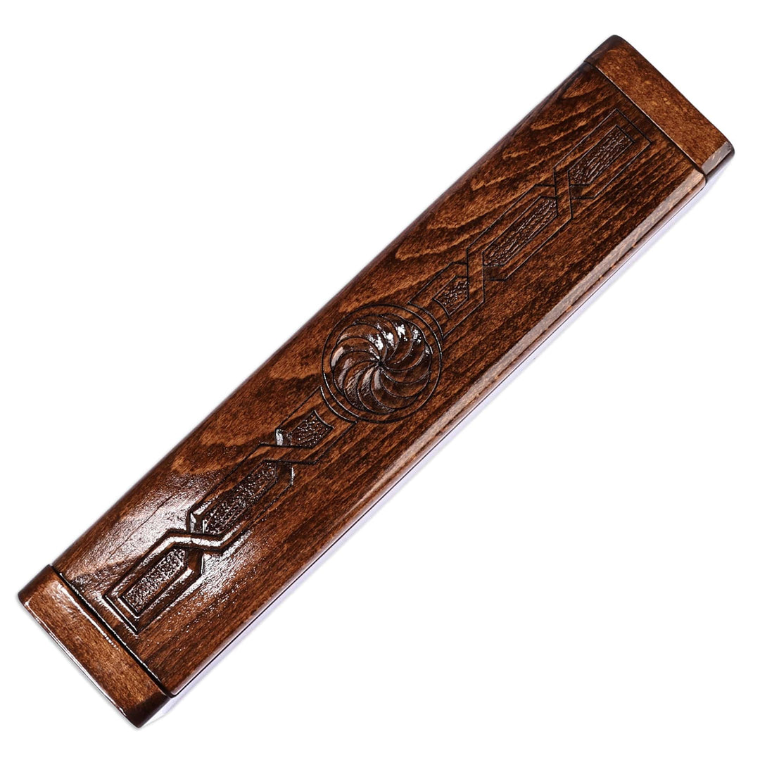 Handcrafted Small Beechwood Jewelry Box with Engraved Motifs - Cherished Treasures