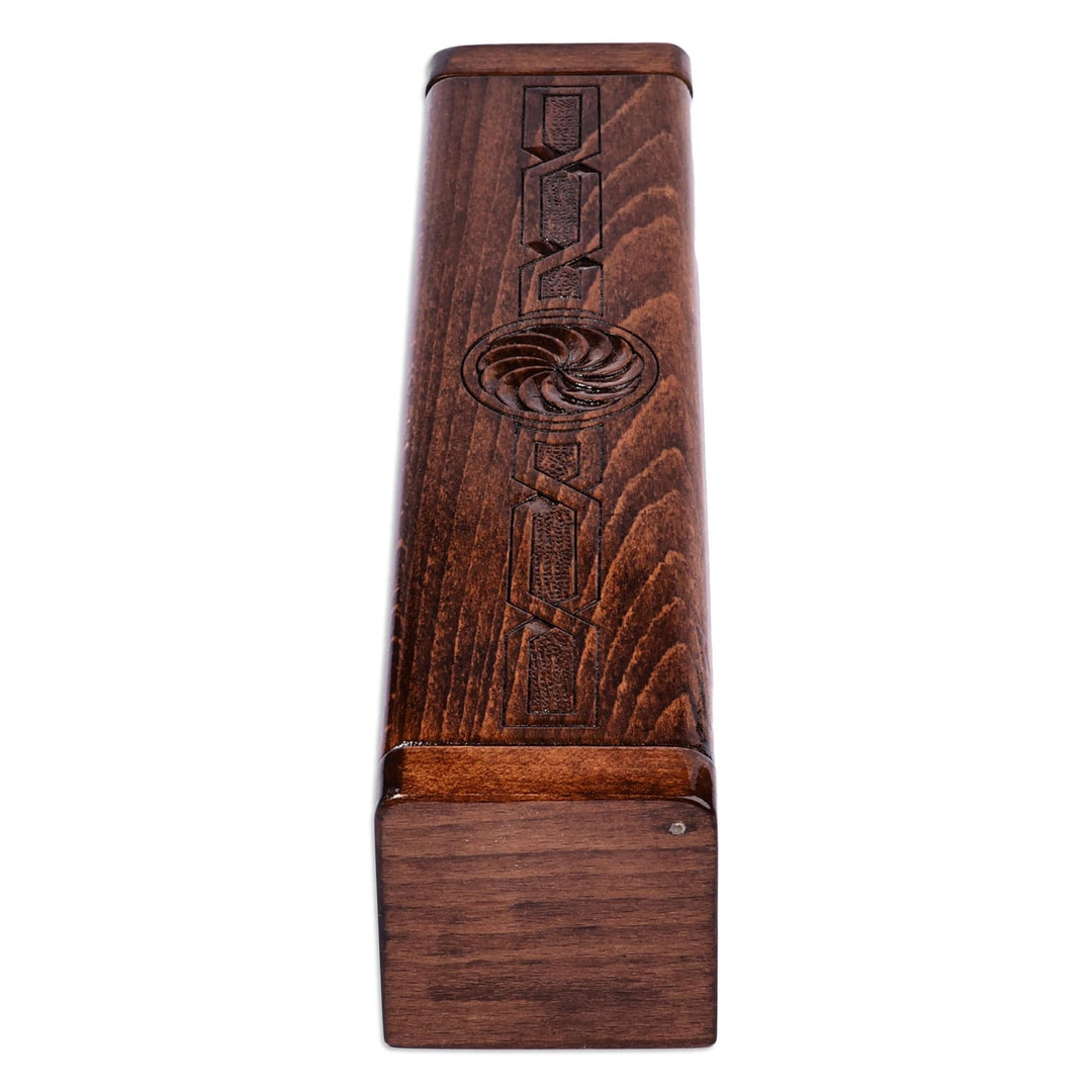 Handcrafted Small Beechwood Jewelry Box with Engraved Motifs - Cherished Treasures