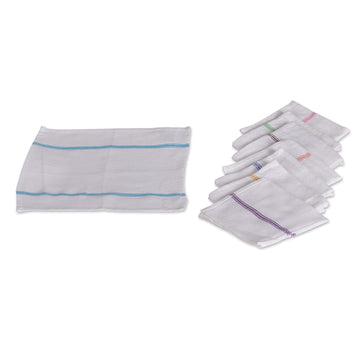 Set of 8 Handwoven Striped Colorful Mini Cotton Dish Towels - Festive Flavors