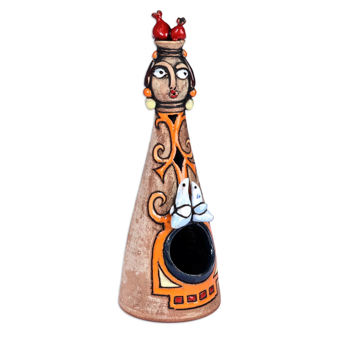 Armenian Hand-Painted Woman-Shaped Ceramic Salt Bowl - Armenian Flavor