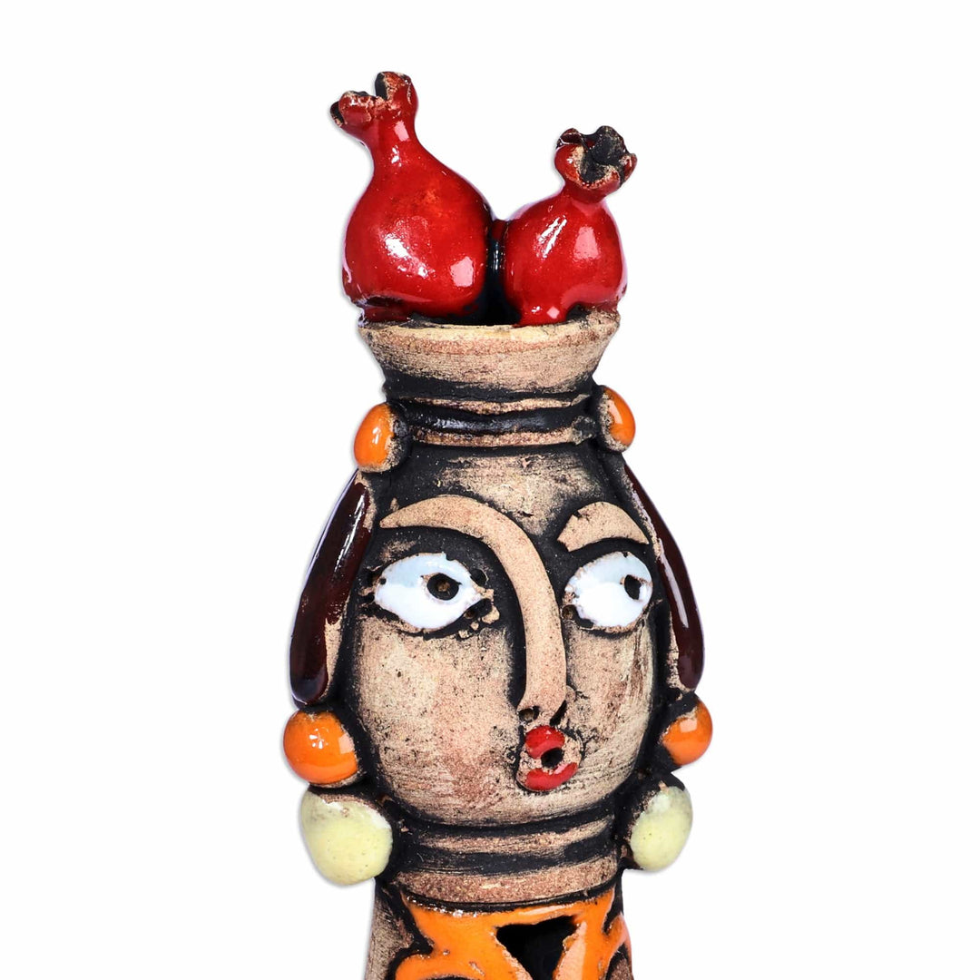 Armenian Hand-Painted Woman-Shaped Ceramic Salt Bowl - Armenian Flavor