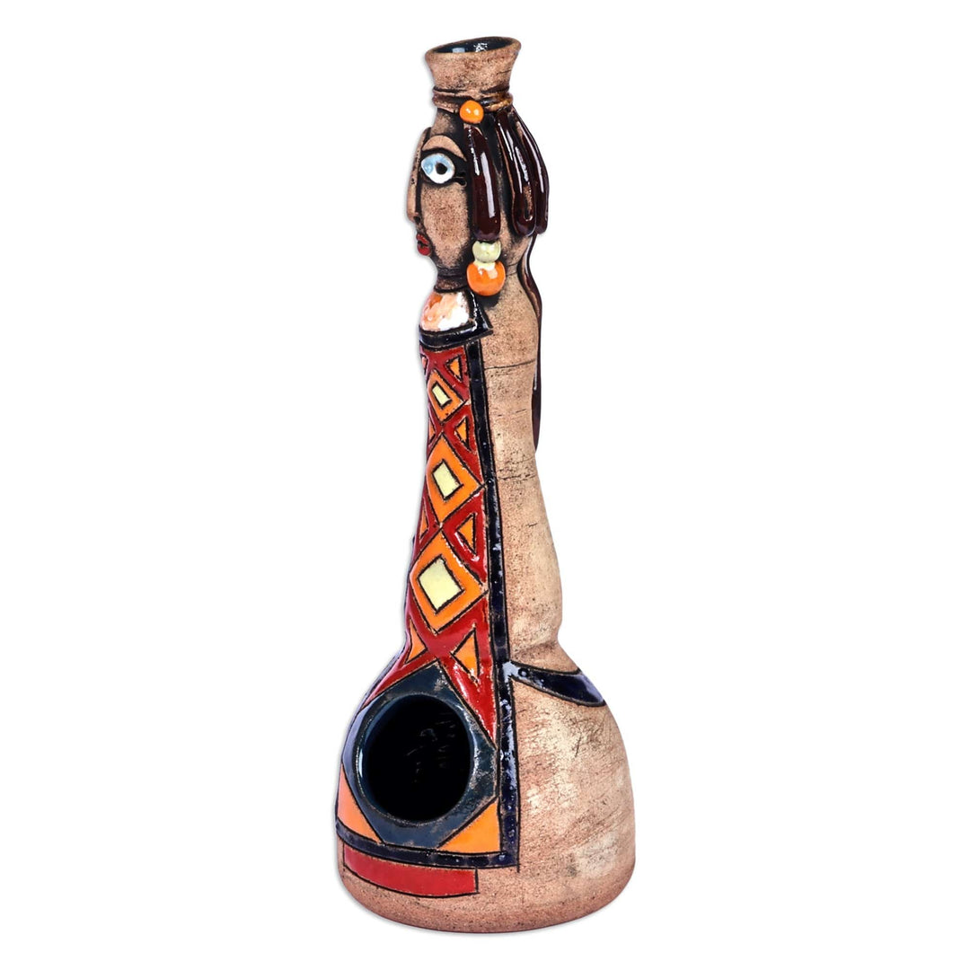 Woman in National Armenian Costume Ceramic Condiment Holder - Armenian Seasoning