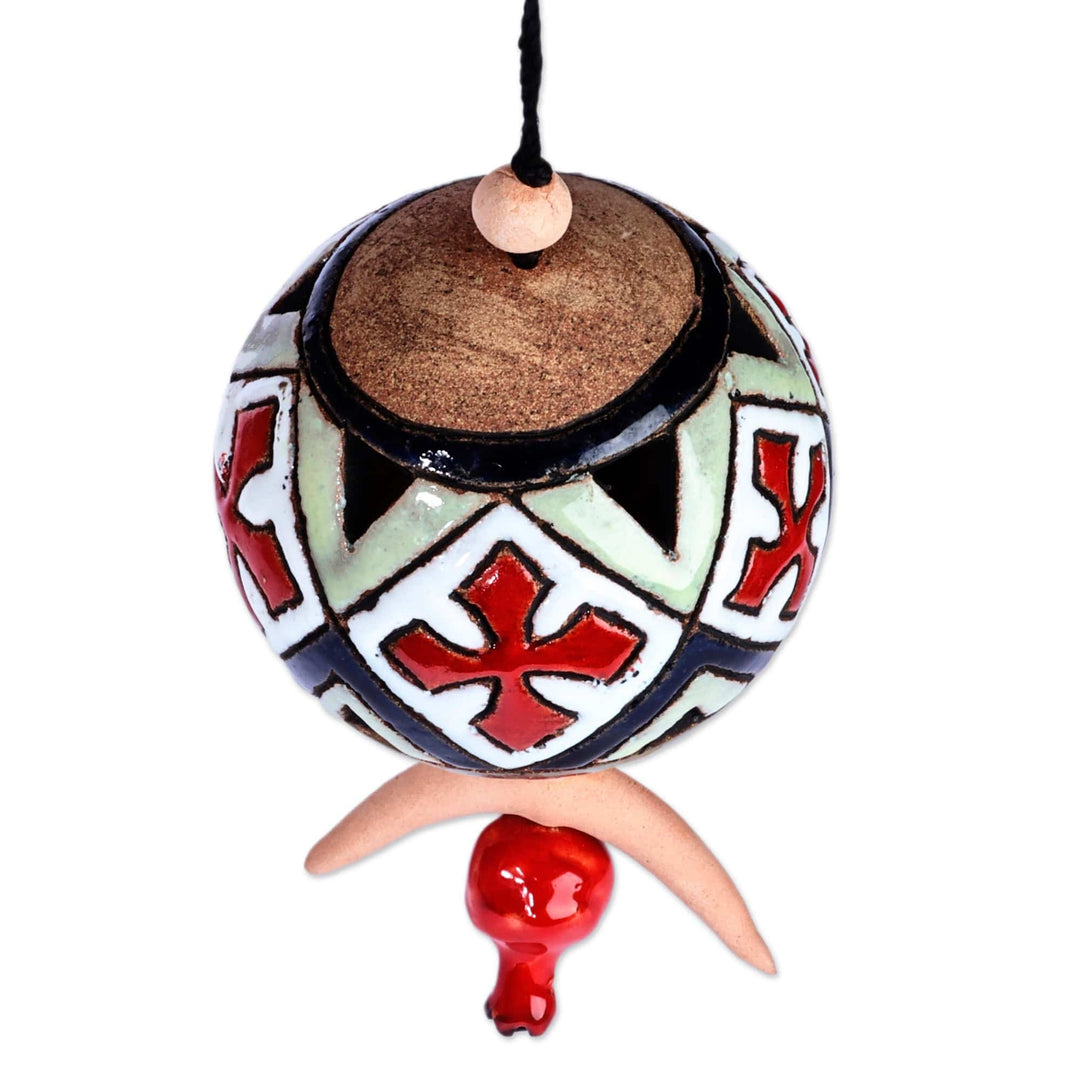 Traditional Cross-Patterned Ceramic Daghdghan Wall Accent - Palatial Daghdghan