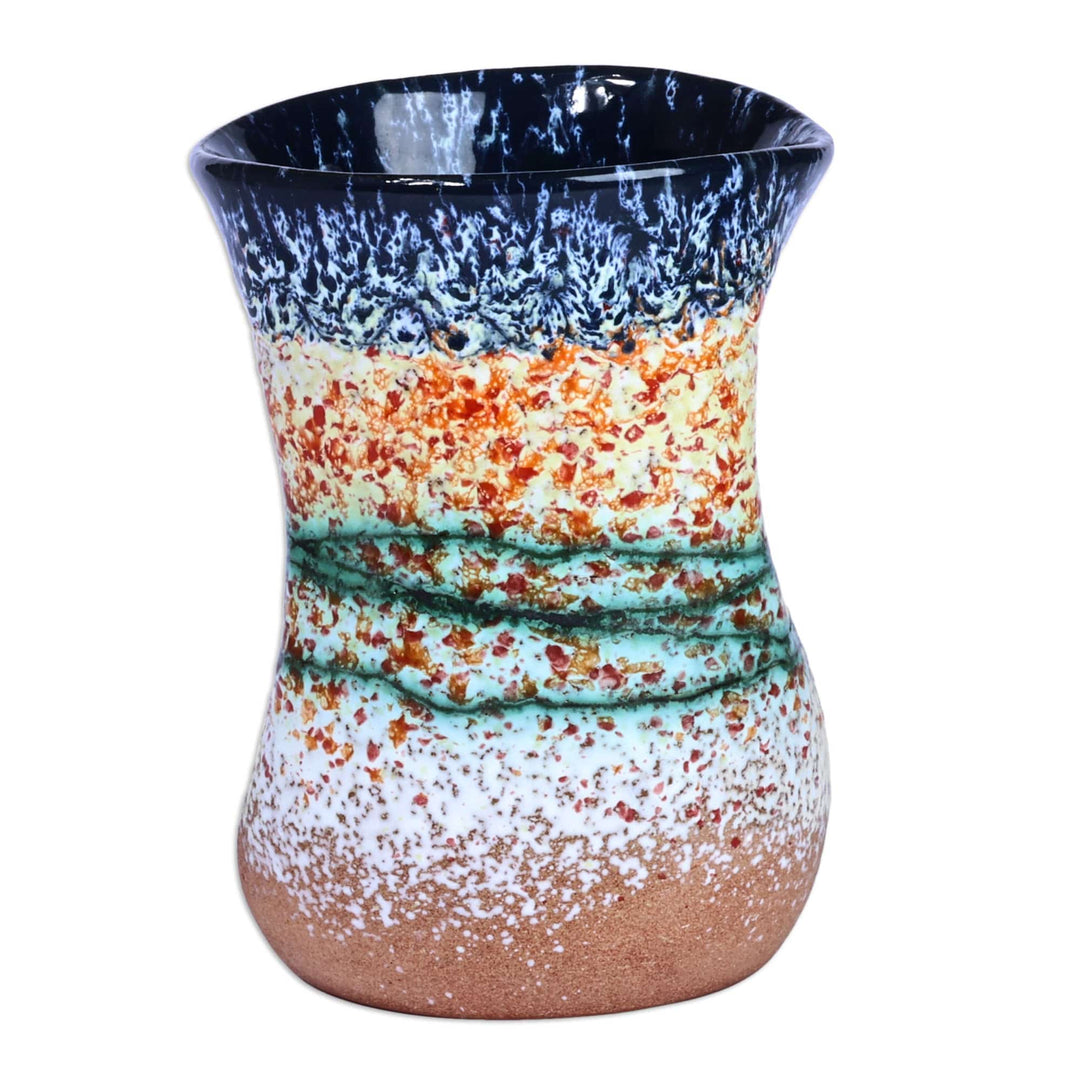Handcrafted Modern Warm-Toned Ceramic Semi-Bouquet Vase - Intense Perception